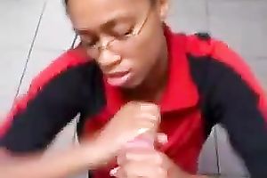 Slutty dark nerdy shop assistant blew and jerked me on my web camera