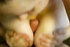 Nasty beauty with large hooters gives me some great titjob