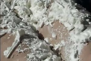 Exquisite redhead honey overspread with whipped ball batter and licked