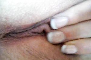 My Irish girlfriend poked in a piece of cloth in her small wet crack