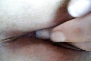 My Irish girlfriend poked in a piece of cloth in her small wet crack