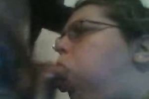 Miflie BBC slut in glasses doing very well in giving me head on webcam
