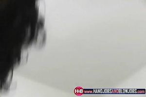 Playful and breasty exotic dark brown legal age teenager gives cook jerking