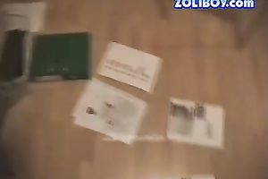 Svelte hot smiling blondie has a phone conversation