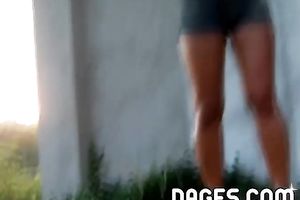 Naughty and marvelous horny white wife enjoys outdoors and engulfing knob