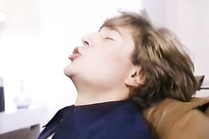 Hot golden-haired and brunet hotties in softcore lesbo action