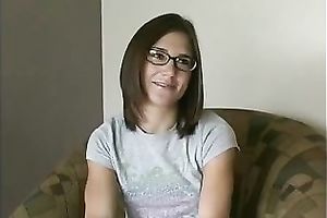 Nerdy non-professional youthful cheating wife impressed my ally with precious masturbation workout