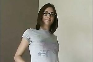 Nerdy non-professional youthful cheating wife impressed my ally with precious masturbation workout