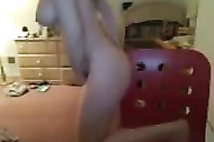 Curly non-professional cam nympho flashes scones and goes solo with sex-toy