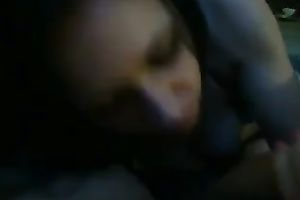 Skanky brunette hair white bitch engulfing massive weenie in dilettante sex tape