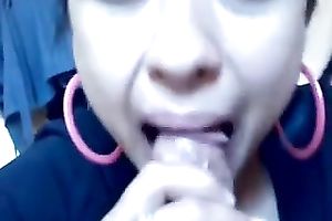 Sluttish legal age teenager playgirl gives me head in my room on POV movie