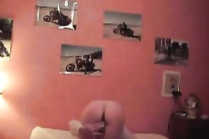 Kinky non-professional all natural nympho with saggy love muffins masturbates herself