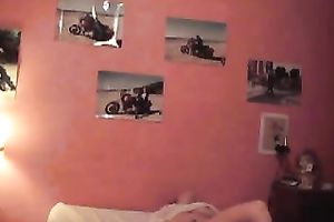 Kinky non-professional all natural nympho with saggy love muffins masturbates herself