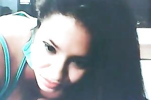 Gorgeous corpulent livecam all alone sweetheart with awesome big milk cans teased snatch