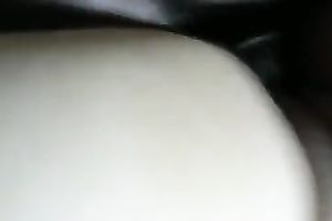 Plump legs of my white whore are widen and her cum-hole welcomes my penis