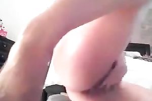 Smoking hawt Asian cheating wife pushing juicy constricted punani with large sex toy