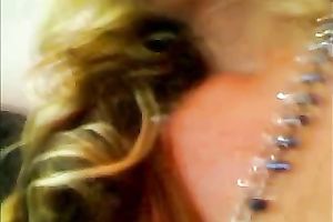 Mesmerizing golden-haired white wife plays with a marital-device on web camera