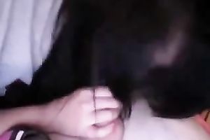 My small Asian college girlfriend gives me head on livecam