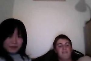 My small Asian college girlfriend gives me head on livecam