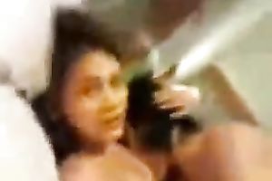 Dark haired lewd non-professional brunette hair was riding unyielding shlong on livecam