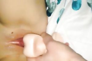 My ally helps his nasty skinny Married slut to polish her own love tunnel with toy