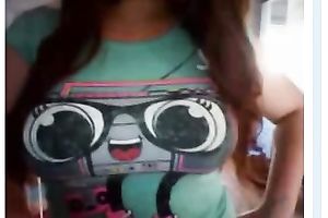 Awesome web camera sweetheart played with her beautiful big boobies for me