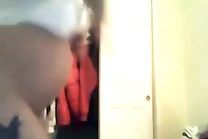 Slender natural dark head in white T-shirt sucks my friend's dong