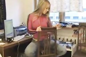 All alone lengthy haired blondie flashes her tiny billibongs during the time that stripteasing on web camera