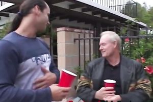 Couple of guys finger group-sex a wicked babe whilst this babe is busy engulfing their weenies