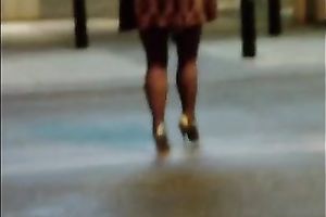 big beautiful woman mature horny white wife feels sassy in her stockings and high heels outdoors