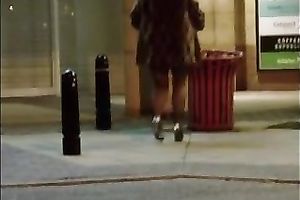 big beautiful woman mature horny white wife feels sassy in her stockings and high heels outdoors