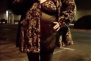 big beautiful woman mature horny white wife feels sassy in her stockings and high heels outdoors