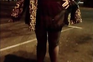 big beautiful woman mature horny white wife feels sassy in her stockings and high heels outdoors