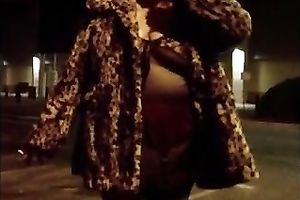 big beautiful woman mature horny white wife feels sassy in her stockings and high heels outdoors