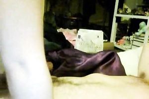 My pretty brunette hair girlfriend is sucking my penis on livecam