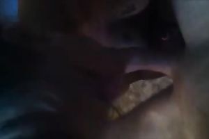 Light haired greedy for goo sweetheart was sucking my friend's meaty cock