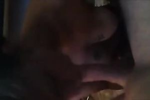 Light haired greedy for goo sweetheart was sucking my friend's meaty cock