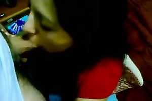 Kinky non-professional dark brown receives busy with engulfing my buddy's dong