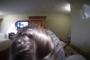 Cute legal age teenager working her face hole lips on a hard wang in arousing amateur movie