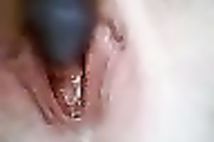 Ugly twat of my fuck buddy very closeup with sex toy