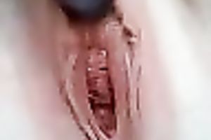 Ugly twat of my fuck buddy very closeup with sex toy