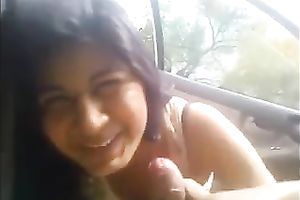 Amateur Indian hawt beauty with naturally large milk cans sucked shlong outdoors