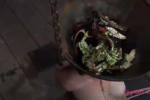 Lewd redhead receives totally dominated and abused in this BDSM video