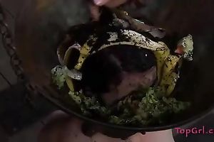 Lewd redhead receives totally dominated and abused in this BDSM video