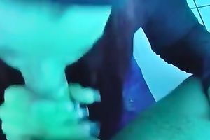 Casual sexually excited brunette hair did not refuse to engulf my ramrod in the solarium