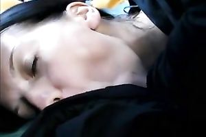 Dark haired blue eyed gorgeous BBC slut gave me a actually fantastic deepthroat in car