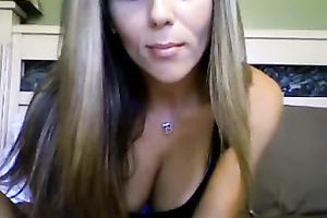 Sexy cam golden-haired honey plays around and flashes her boobies