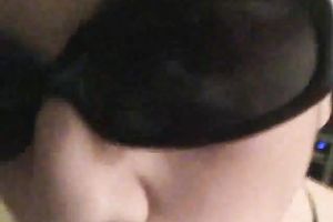 Girlfriend in dark bikini and sunglasses blowing my knob