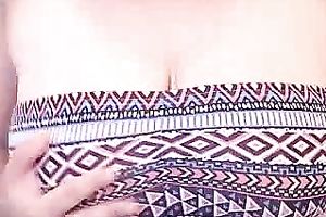 Whorable pallid big beautiful woman with large boobies in nature's garb her hirsute twat during solo