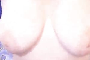 Whorable pallid big beautiful woman with large boobies in nature's garb her hirsute twat during solo